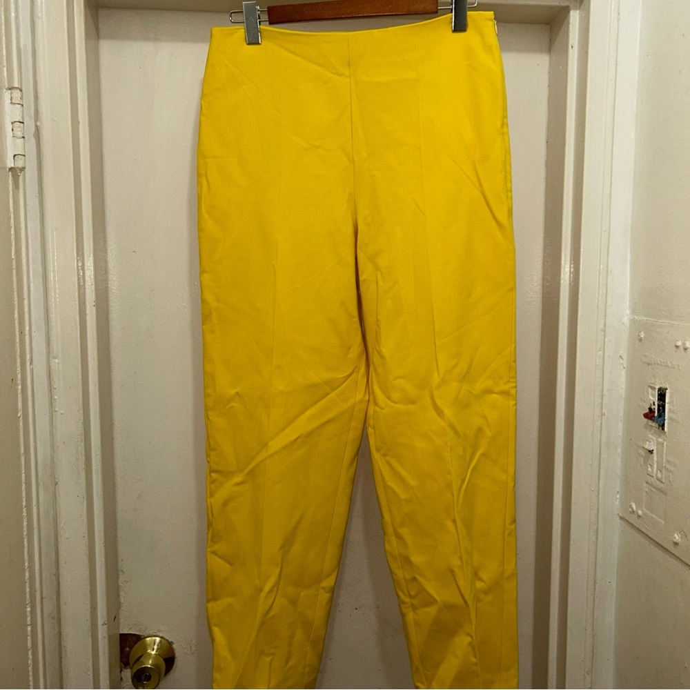 Oscar de la Renta Yellow Boot Cut Pants